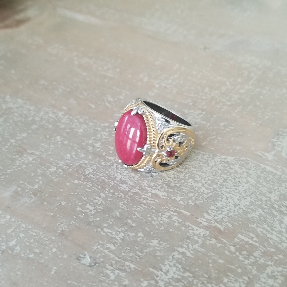 Red Jasper And Ruby Ring - image 6